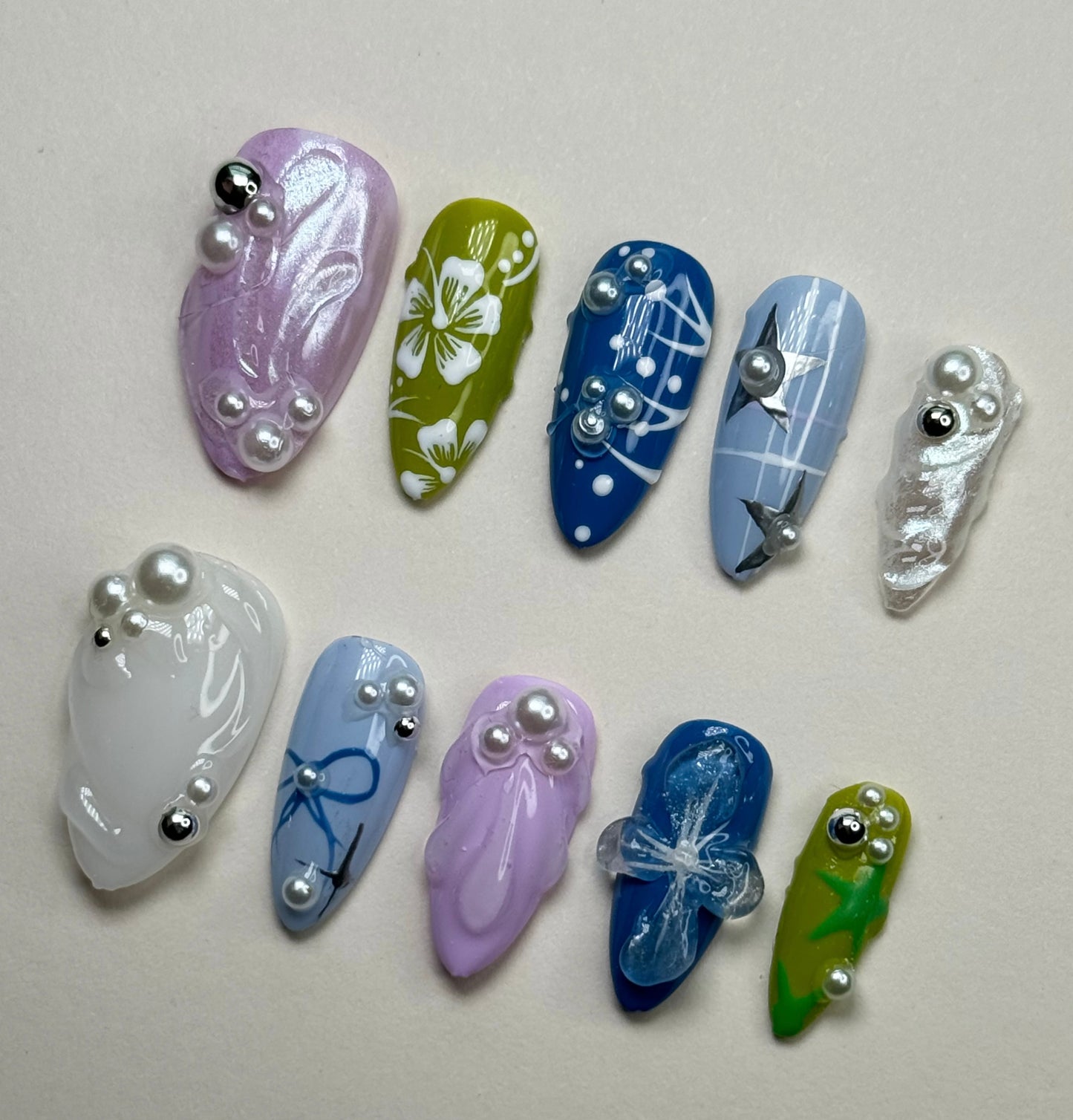 Press on nails| Mermaid core set