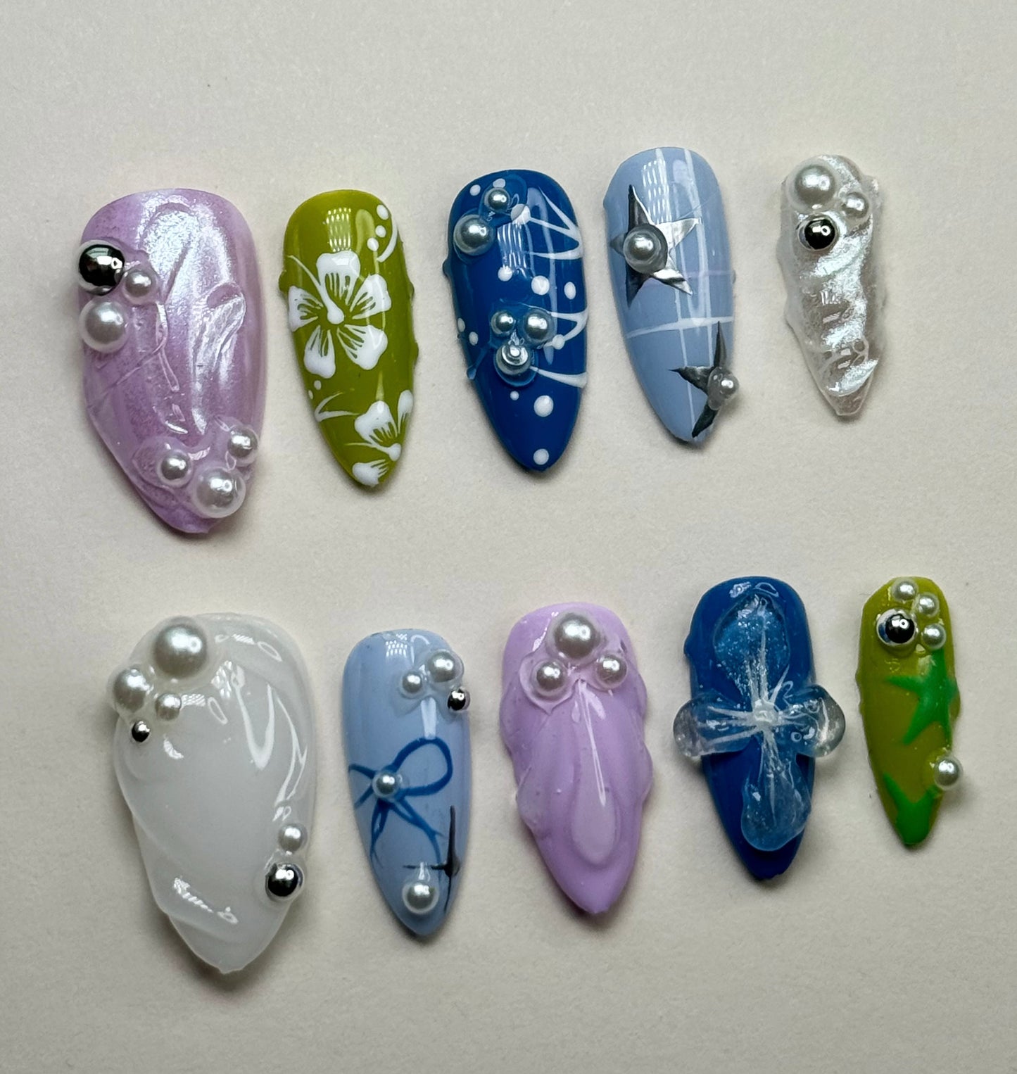 Press on nails| Mermaid core set