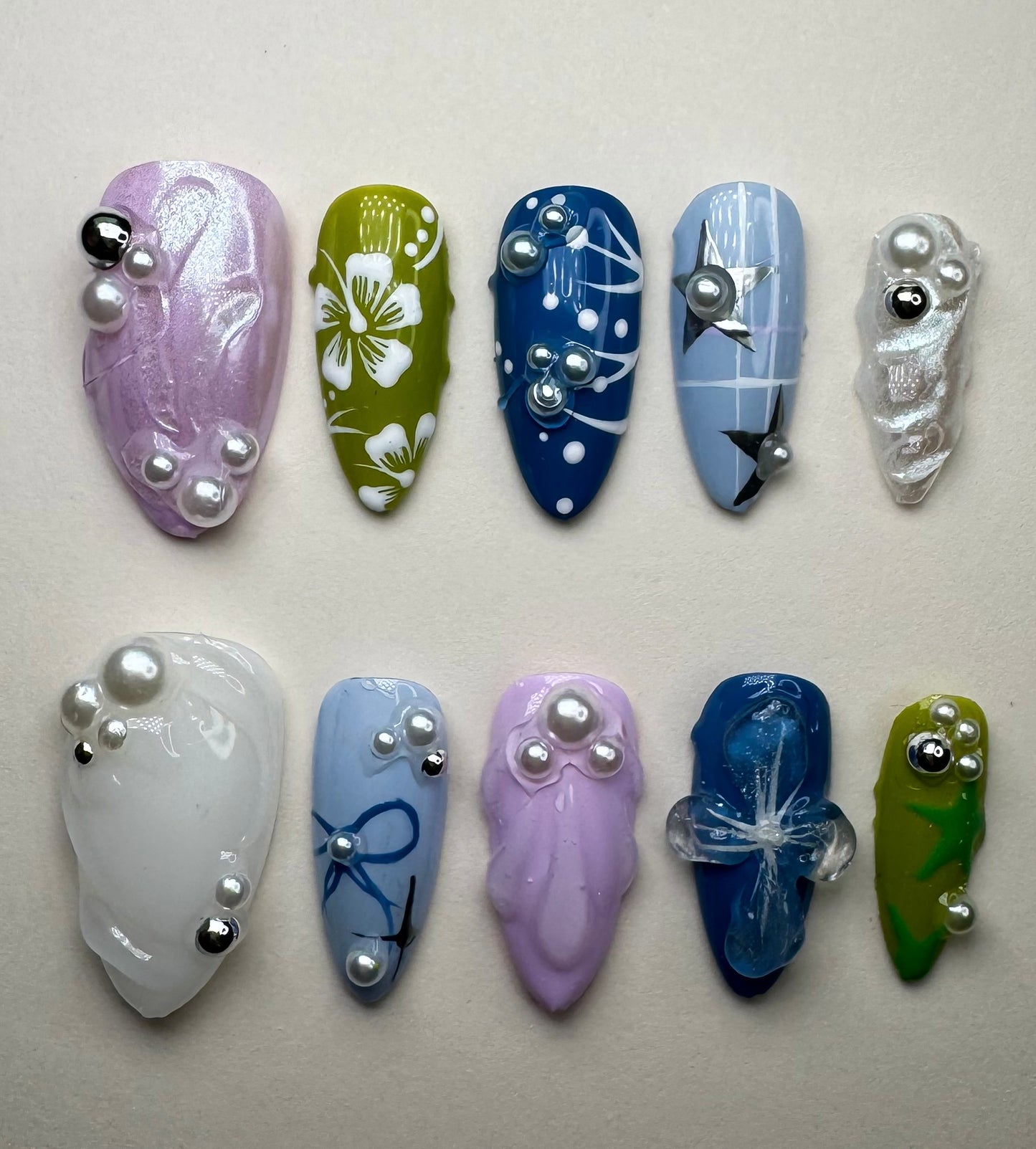 Press on nails| Mermaid core set
