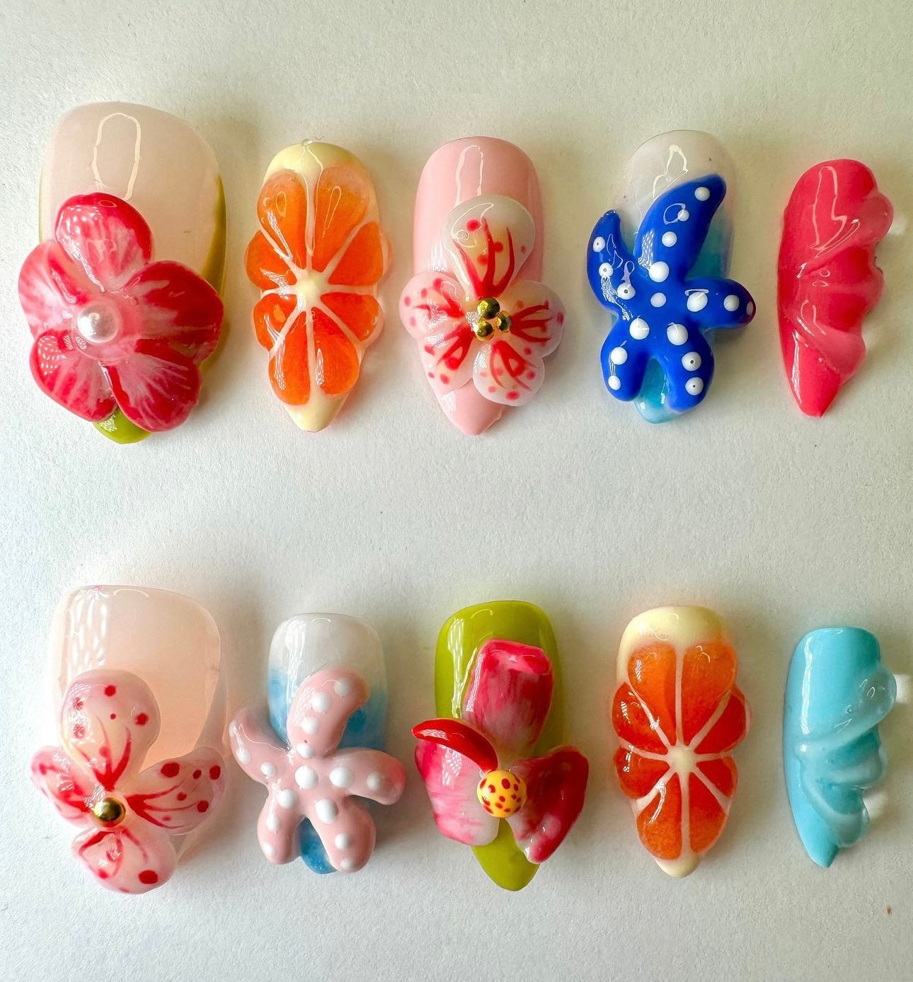 Press on nails| Bahama bliss set
