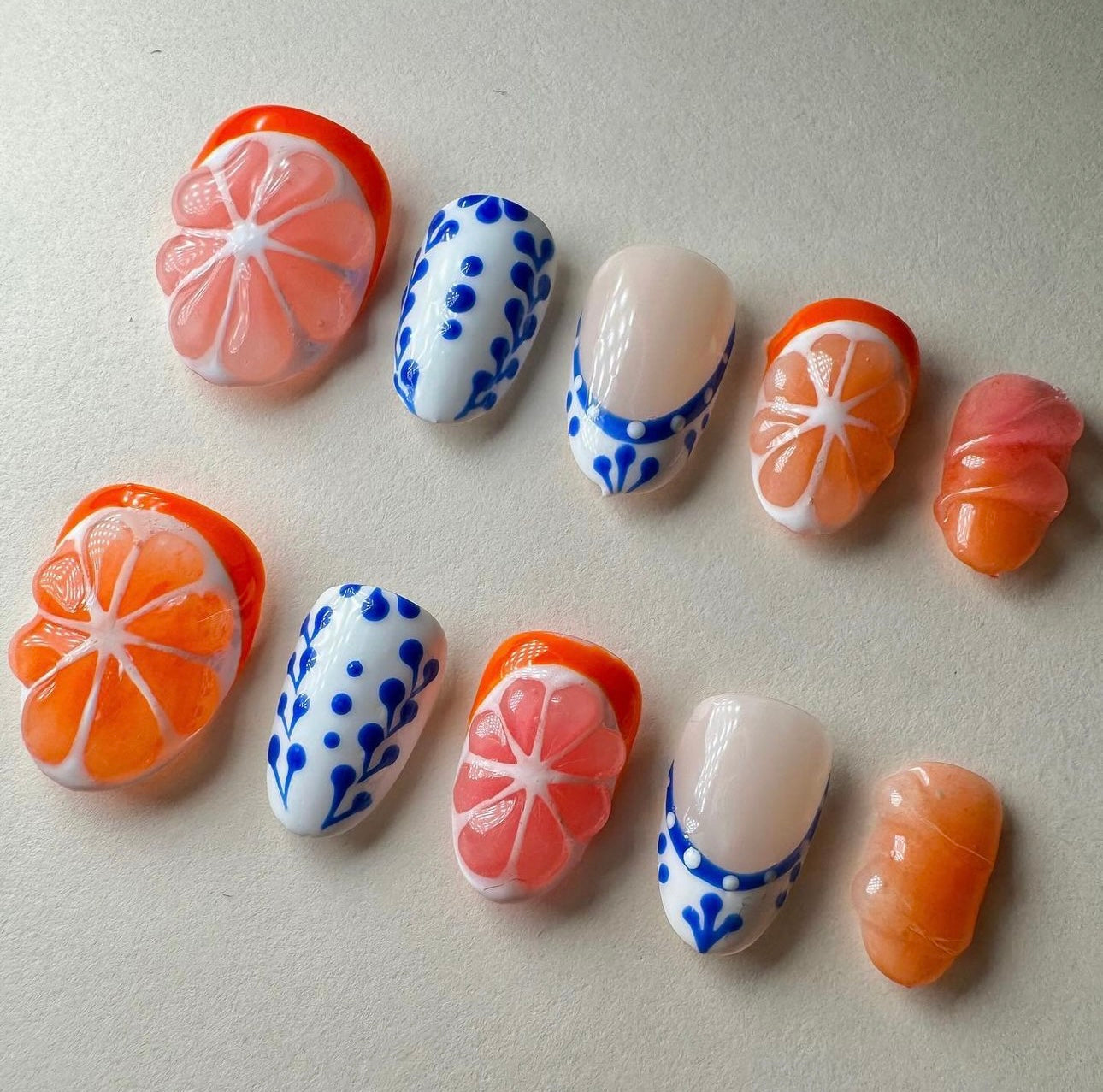 Press on nails| citrus nails