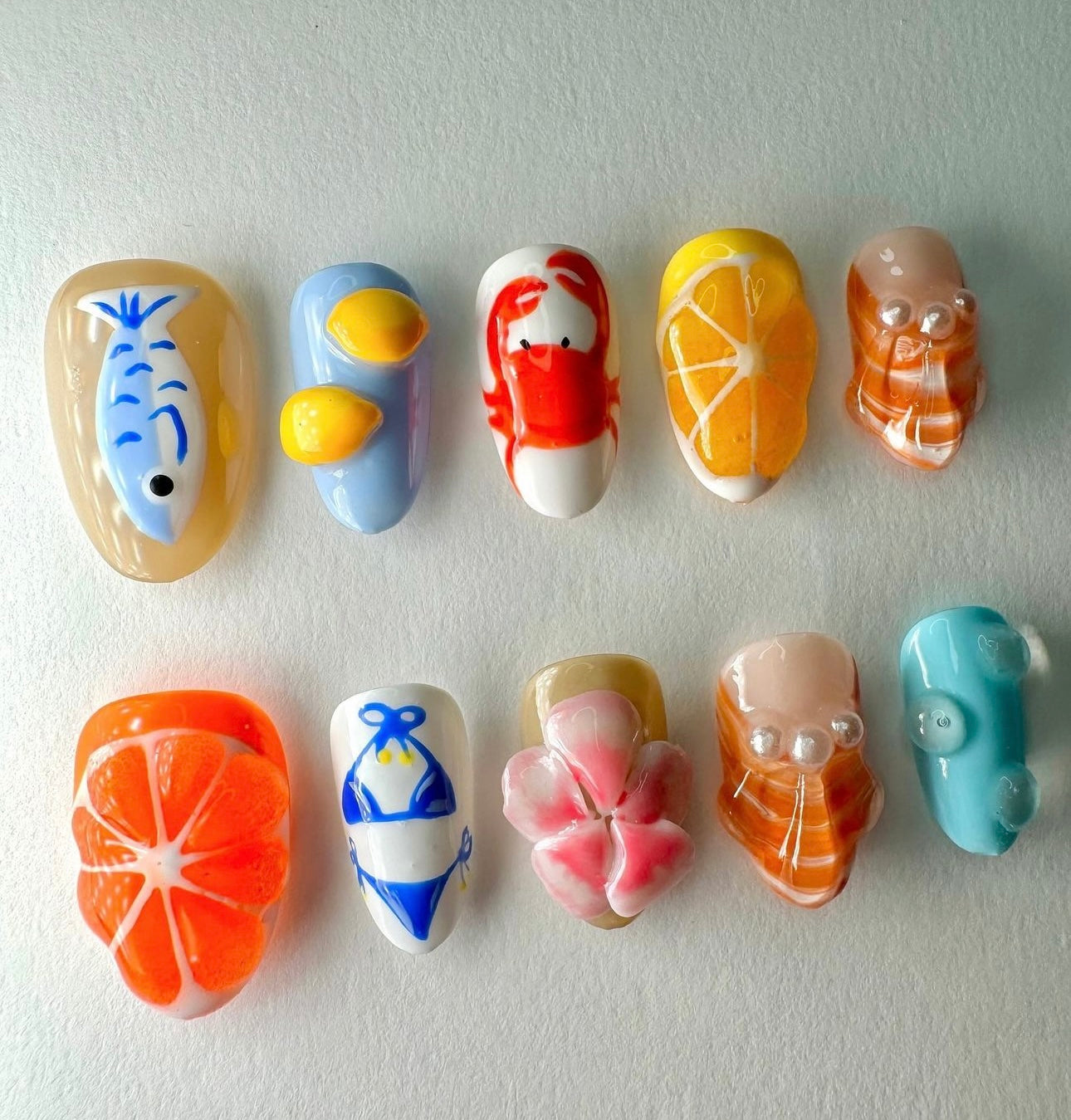 Press on nails| Euro summer set