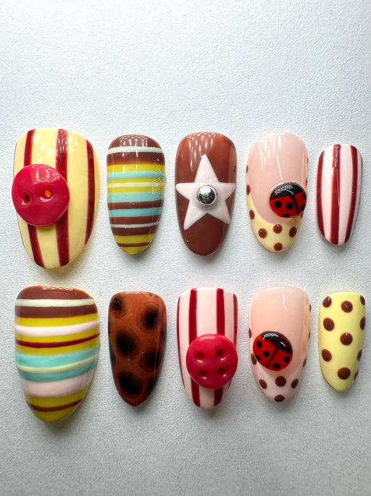 Press on nails| cool girl fall set