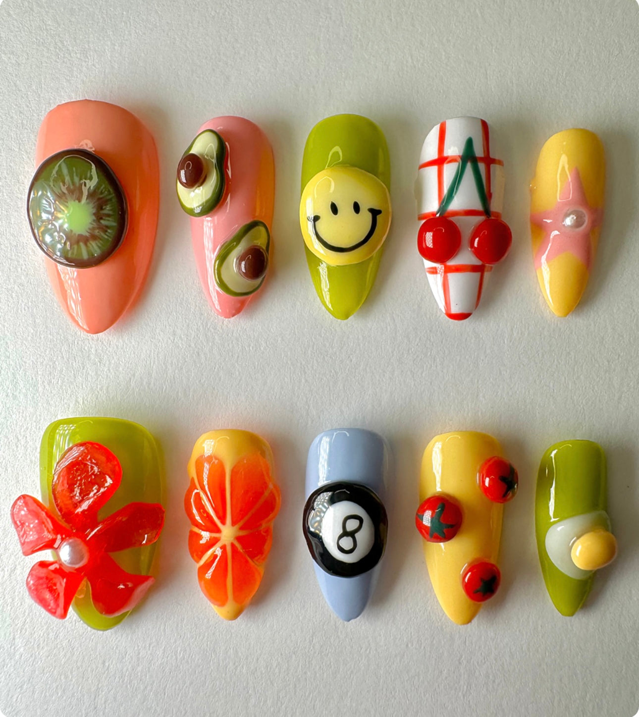 Press on nails| Happy go lucky set