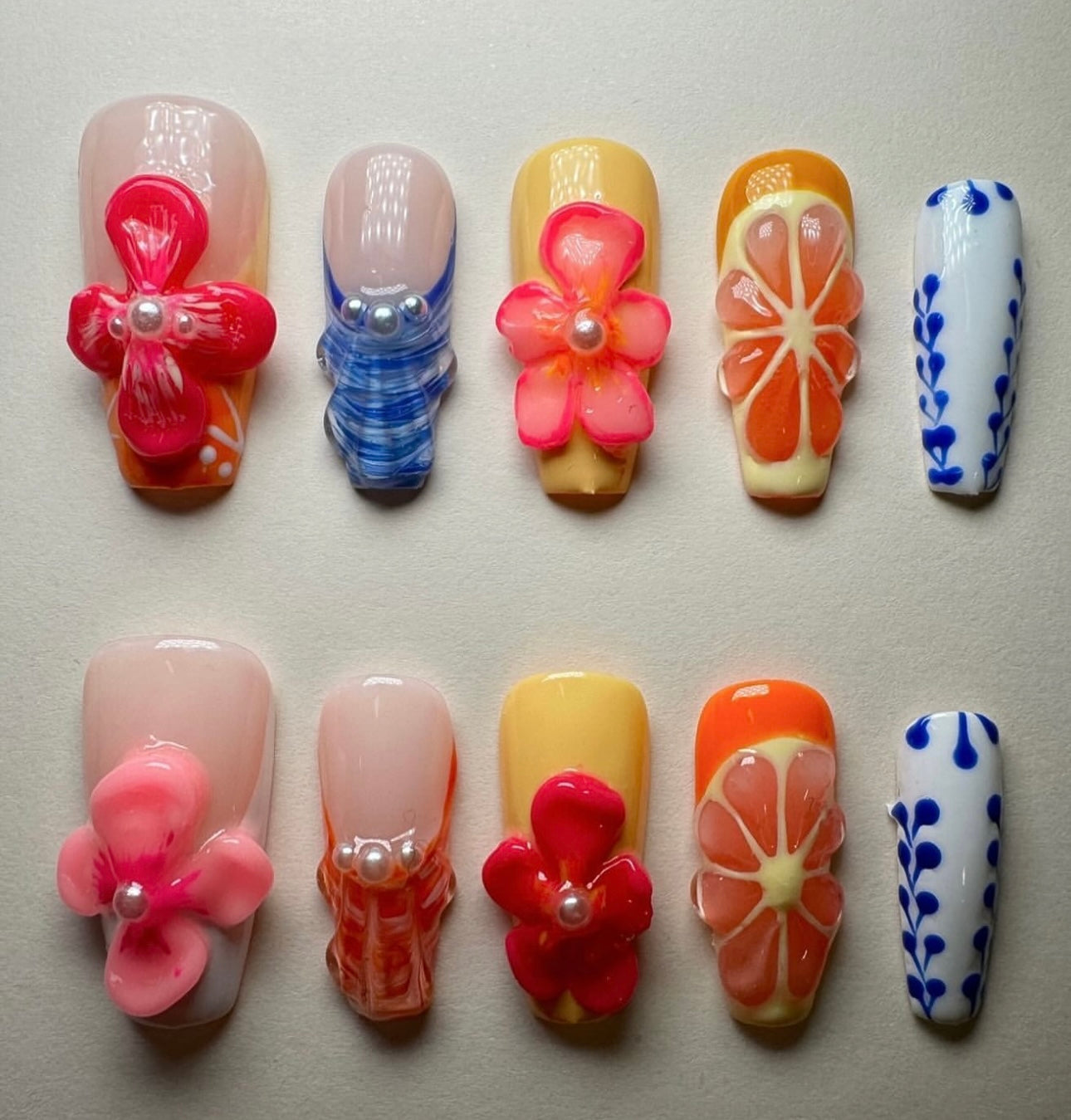 Press on nails| Aloha set