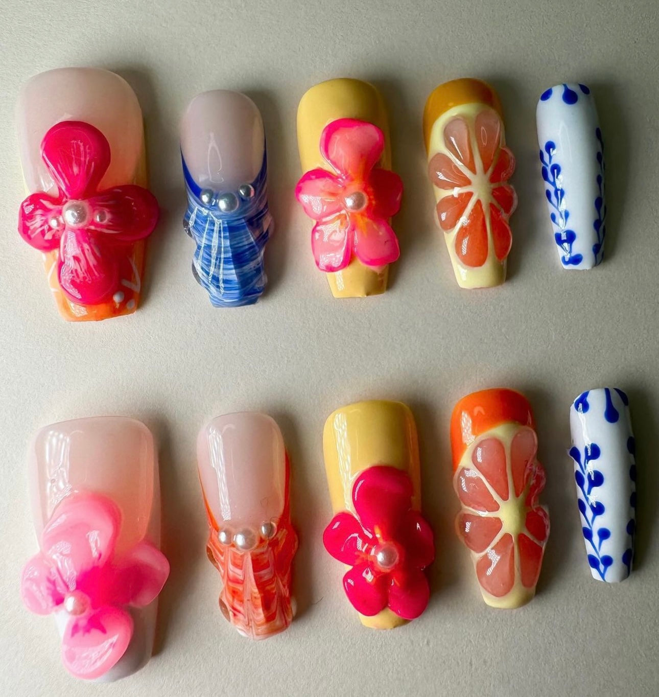 Press on nails| Aloha set