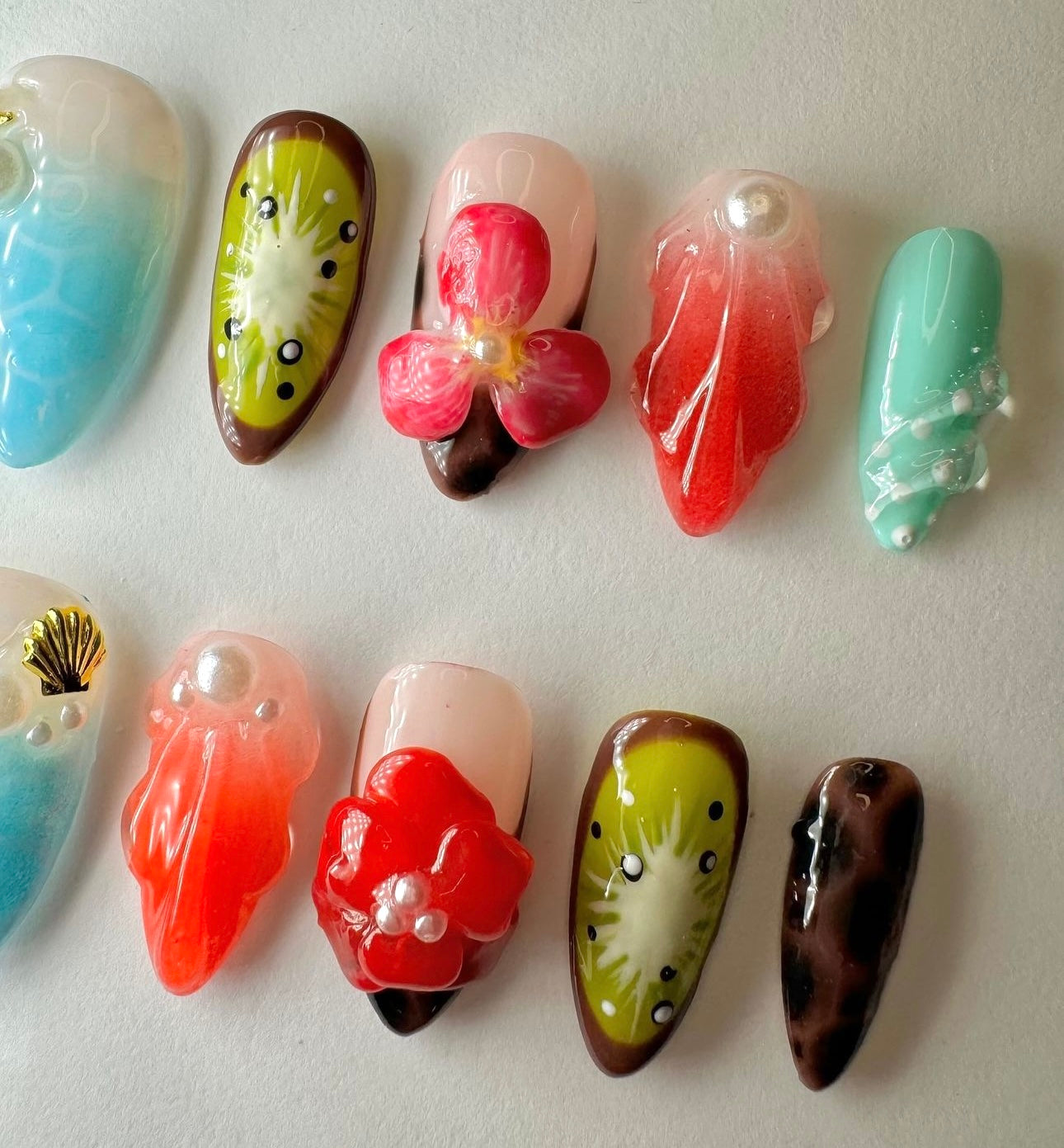 Press on nails| Tropical splash