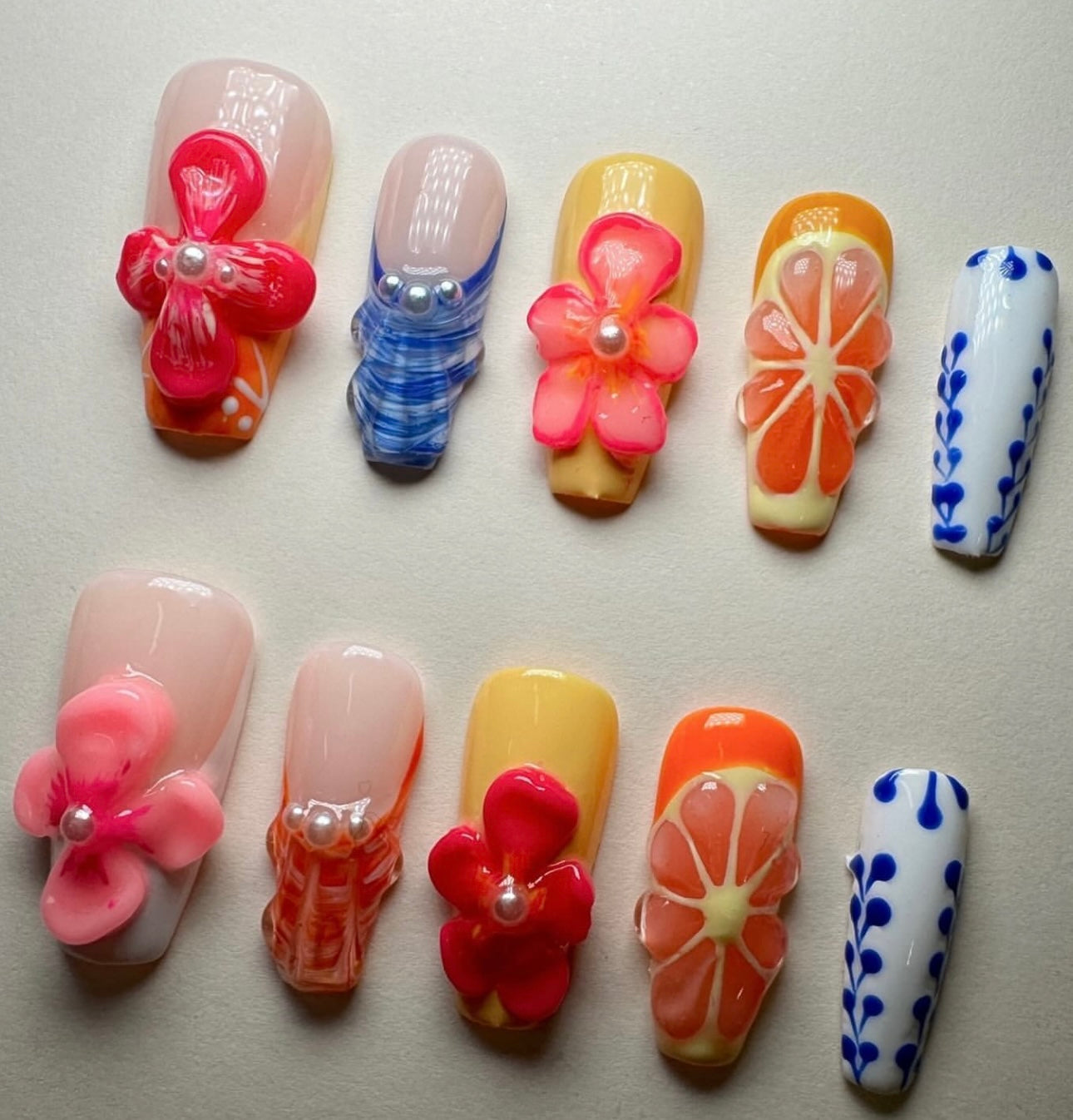 Press on nails| Aloha set