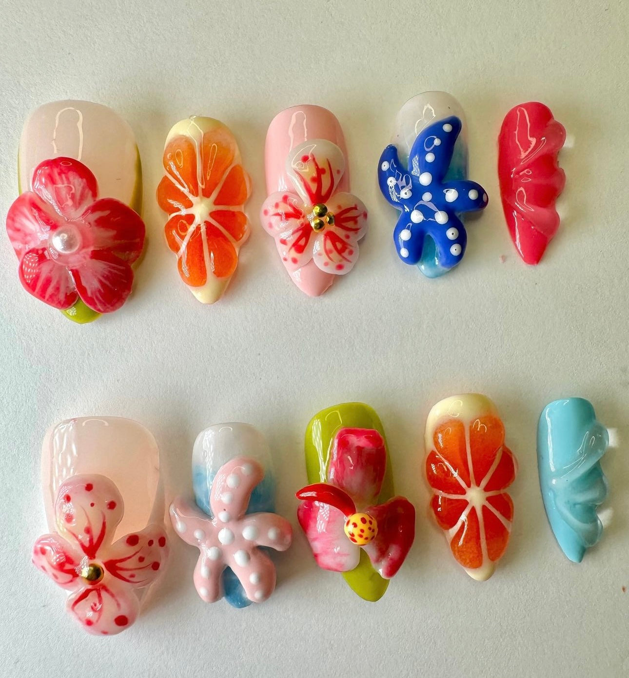 Press on nails| Bahama bliss set