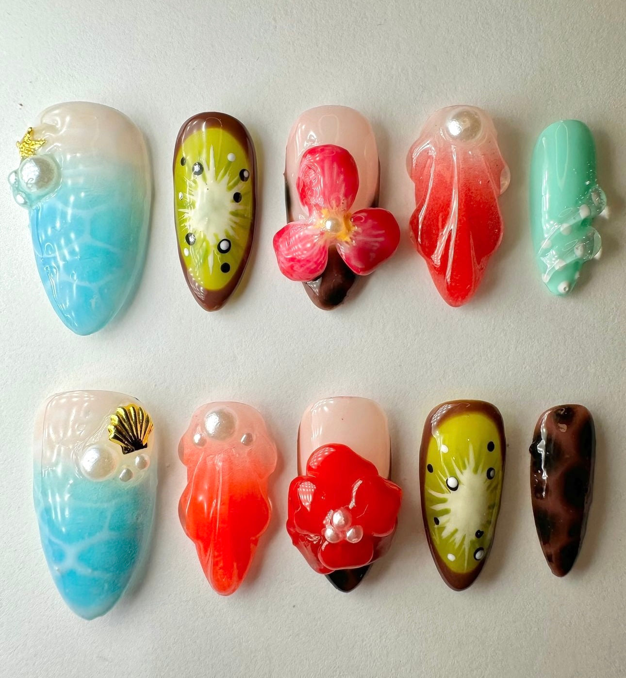 Press on nails| Tropical splash