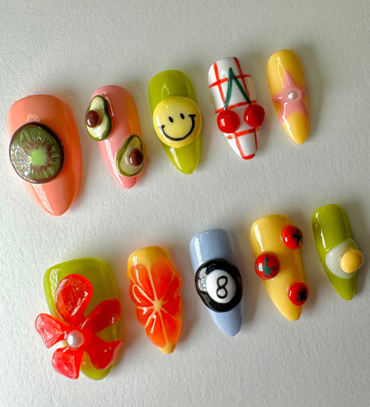 Press on nails| Happy go lucky set