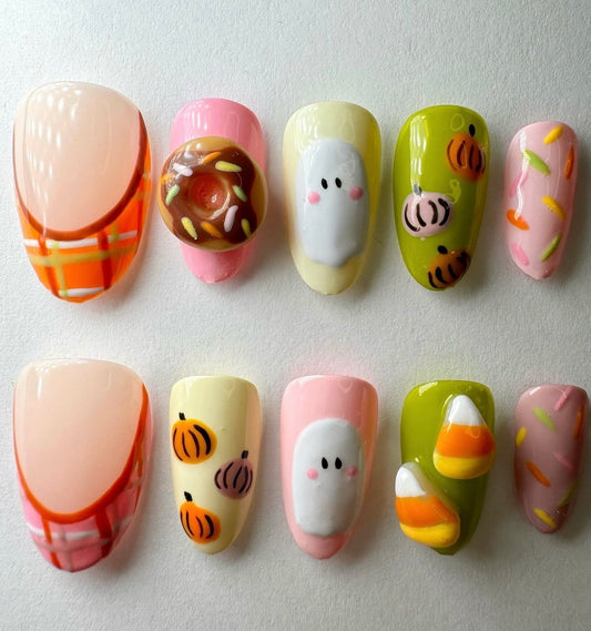 Press on nails| Halloween sweet tooth